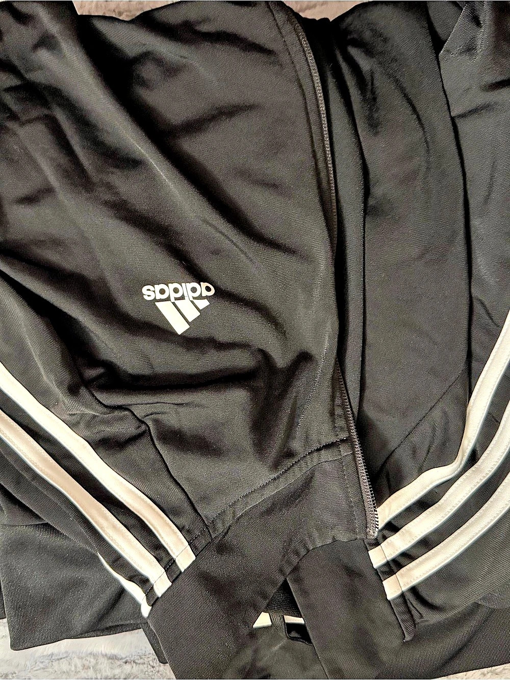 adidas women’s Color Block Track Jacket Black & shorts